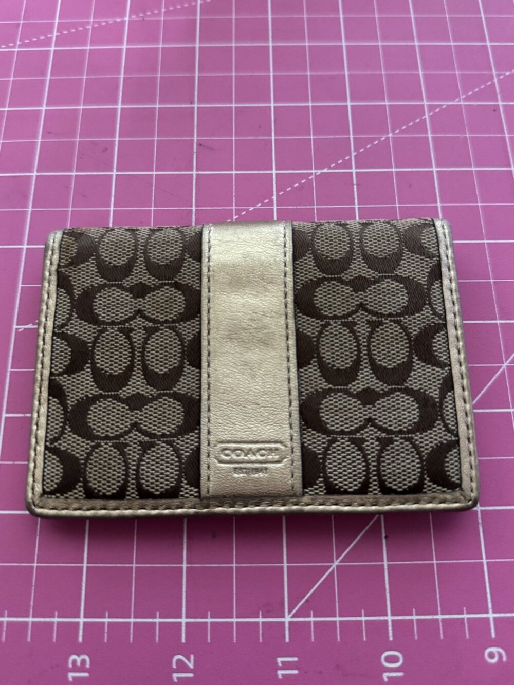 COACH Card Wallet Brown/Gold